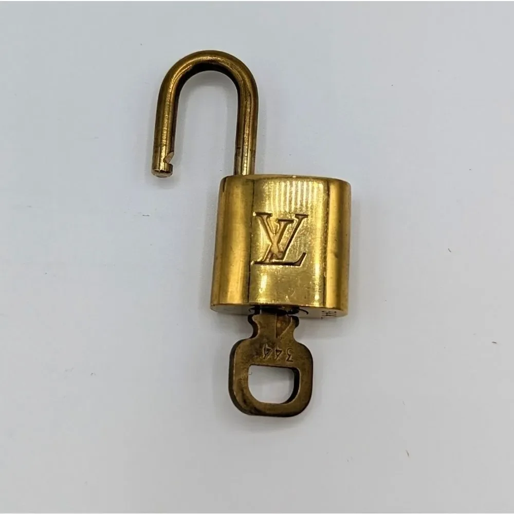 Louis Vuitton Luggage Tag w/ Strap and Padlock & Key